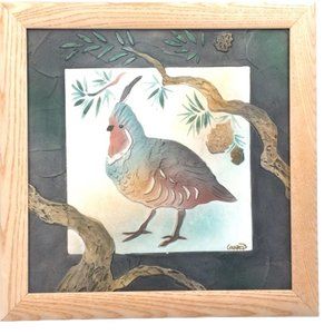 Vintage 🐦 Framed Quail Bird 3D Picture
